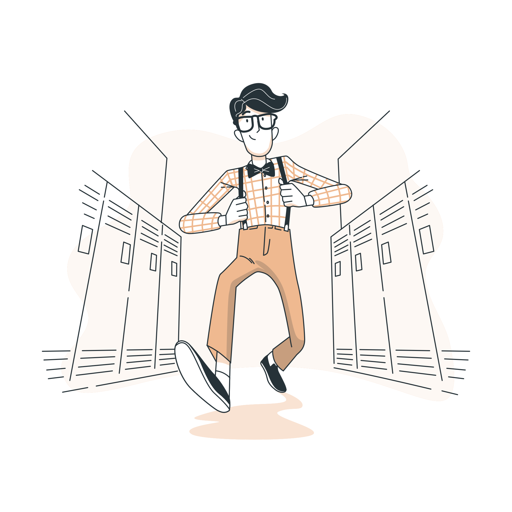 étudiant Illustration d'un étudiant faisant sa rentrée