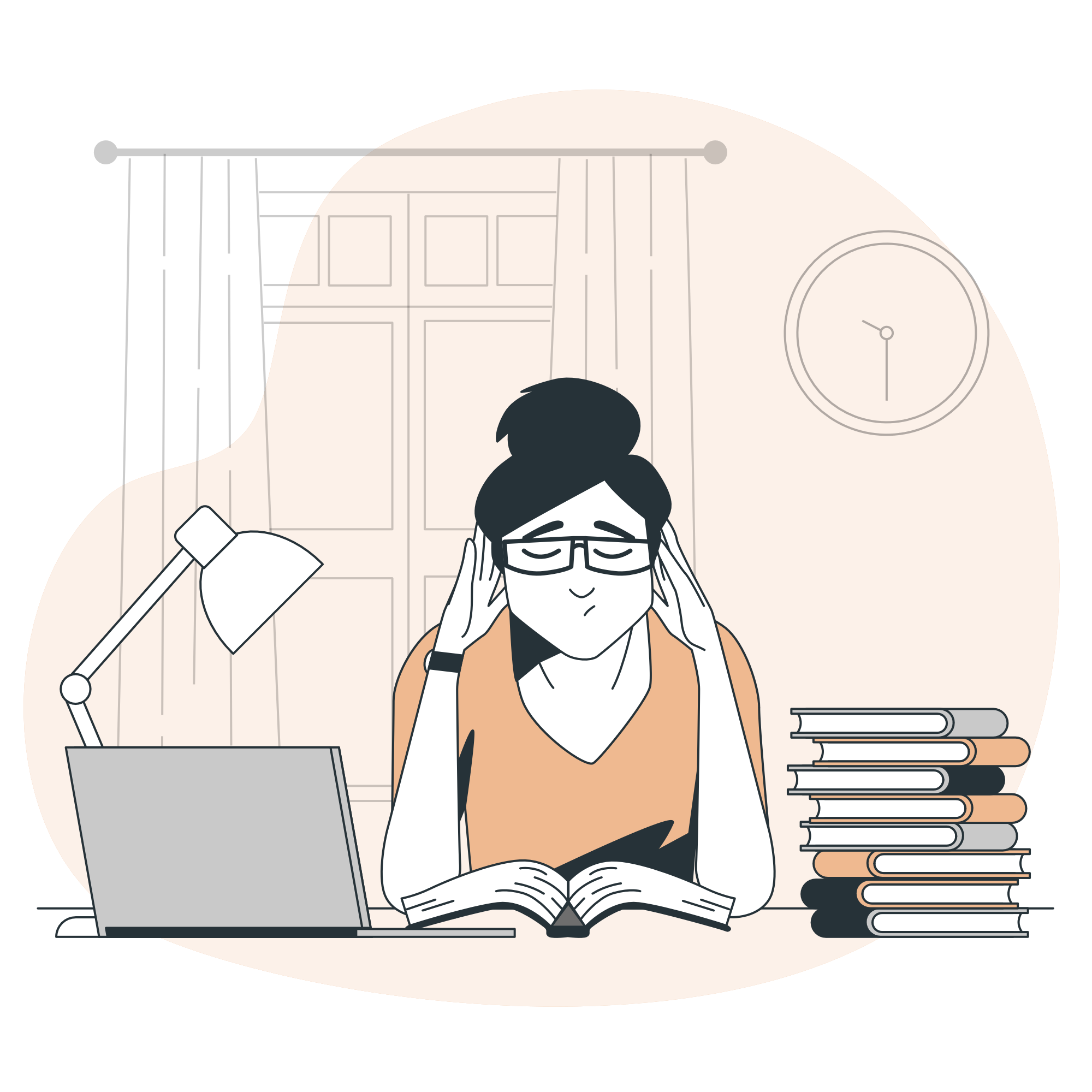 Illustration d'une étudiante qui ne veut pas travailler