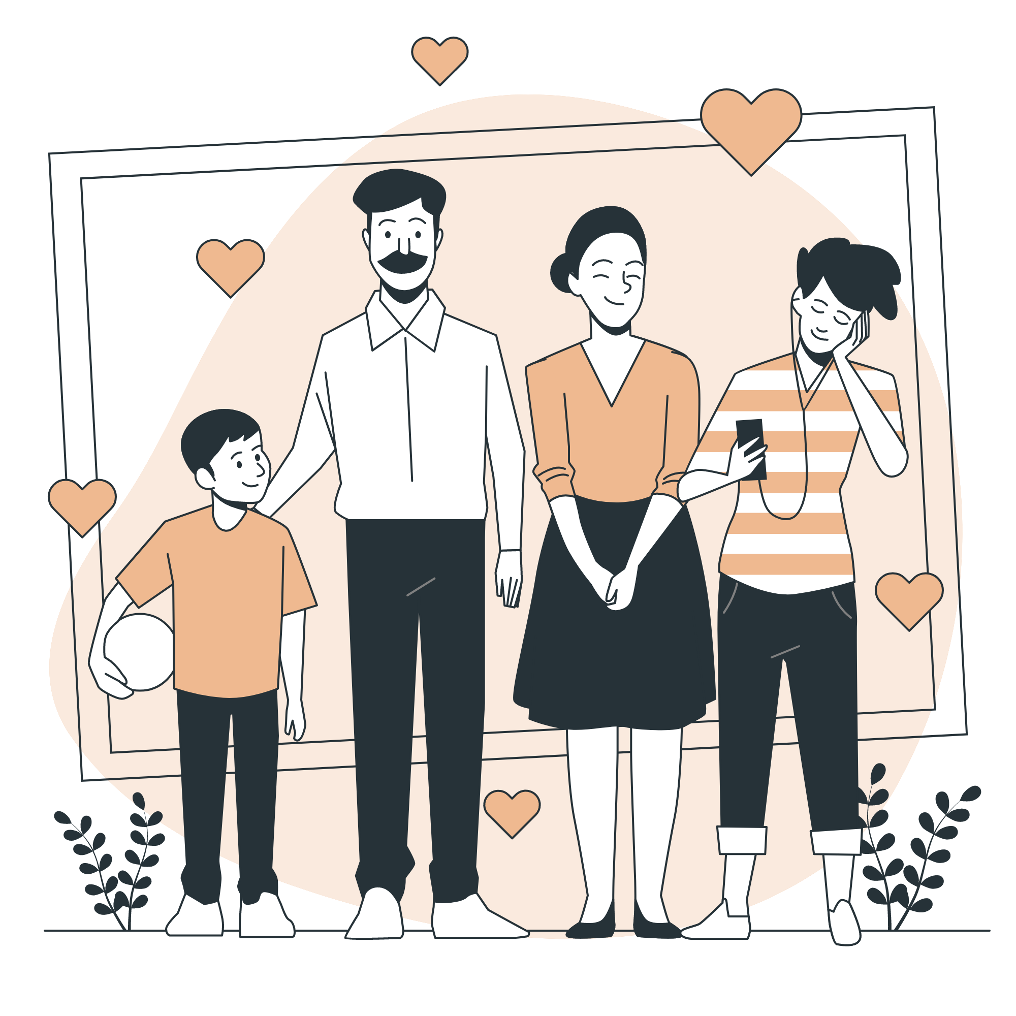 Illustration d'une famille ayant de la considération les uns pour les autres